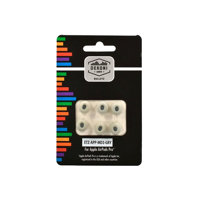 Eartips Dekoni Audio Bulletz for the Apple Airpods Pro Medium 3 Pack Grey - img.4