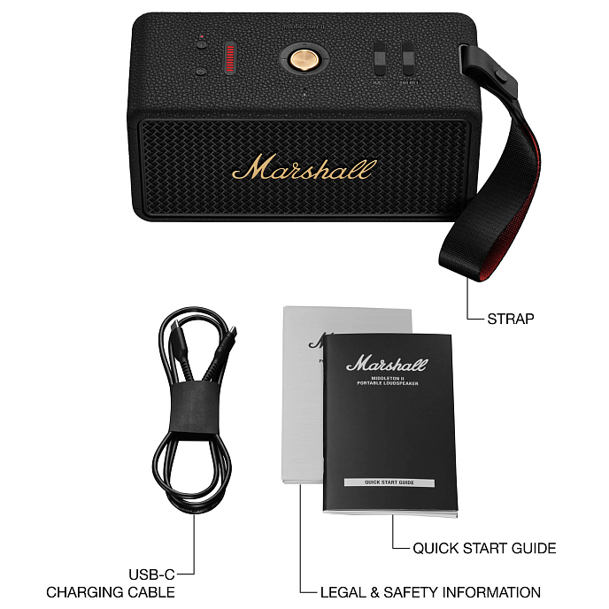 Portable speaker Marshall Middleton II Black & Brass - img.4