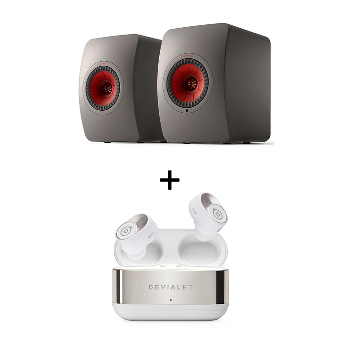 Speaker System KEF LS50 Wireless II Titanium Grey + Devialet Gemini II White (Bundle) - img.0