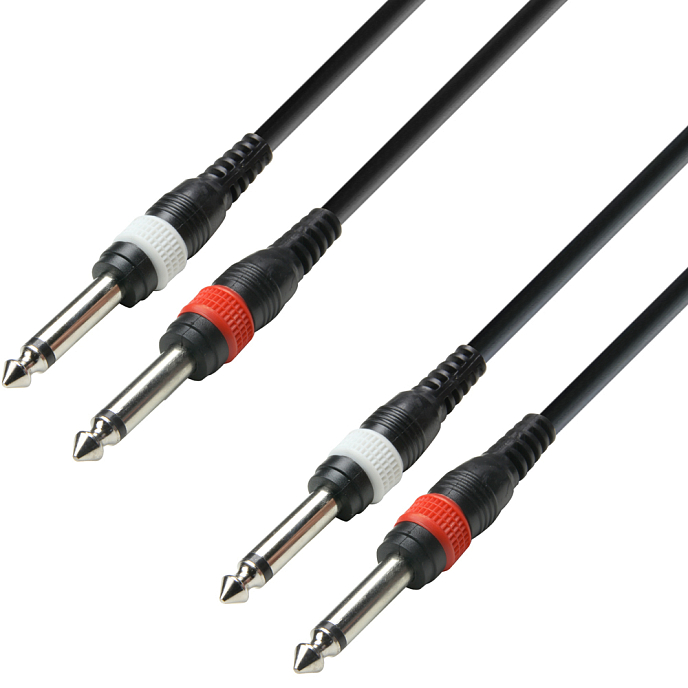 Cable Adam Hall K3TPP0300 Black 2Jack TS 6.3mm - 2Jack TS 6.3mm 3m - img.0