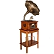 Turntable MJI Audio Gramophone Classic Bronze Horn Turntable MJI-651 + Stand Table - img.0