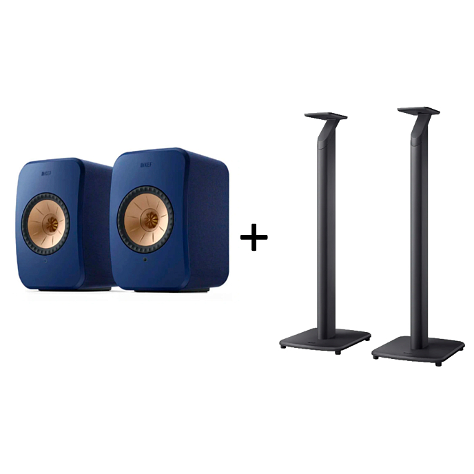 Kit KEF LSX II Cobalt Blue + KEF S1 Floor Stand Grey - img.0