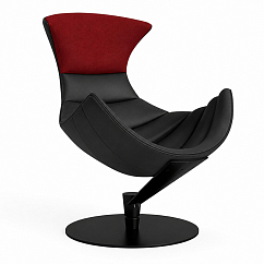 Listening Chair Bruunmunch Lobster Black Powder Coated Base Fully Upholstered Black / Red Vidar