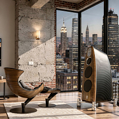 Listening Chair Bruunmunch Lobster Black Powder Coated Base Walnut Veneer Black Semianiline Leather/ Red Vidar