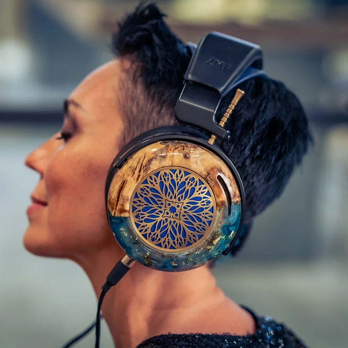 Over-ear headphones ZMF Atrium Open - Resin Flake Blue Aluminum - img.7