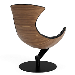 Listening Chair Bruunmunch Lobster Black Powder Base Walnut Veneer Black Semianiline Leather / Black Vidar