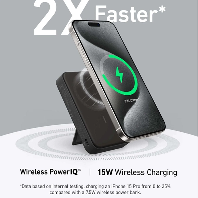 Portable battery Anker MagGo Power Bank (10000mAh 15W) Black - img.3