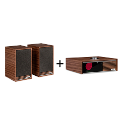 Kit Ruark R610 Fused Walnut and Ruark Sabre-R Speakers Fused Walnut