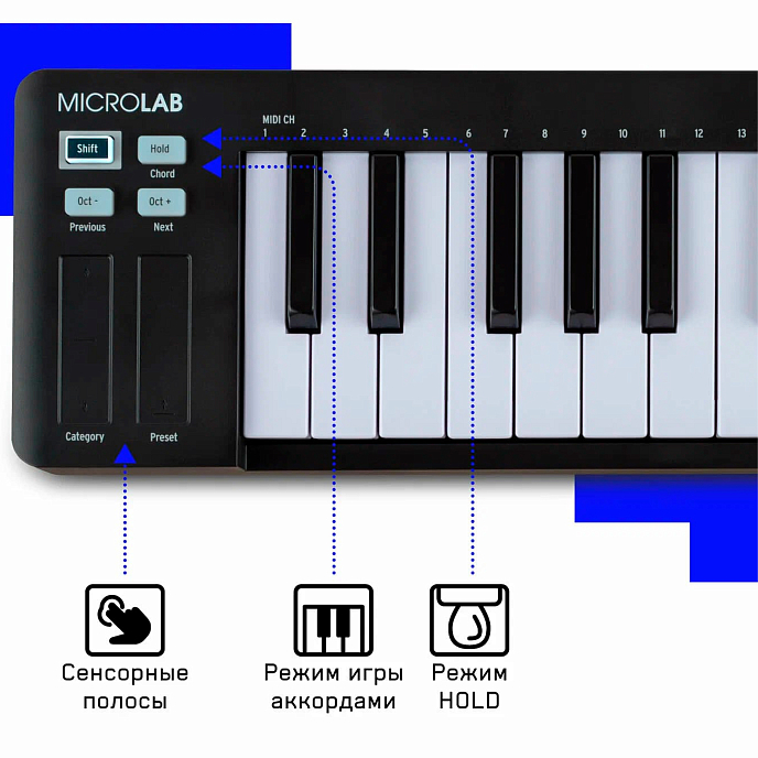 MIDI Keyboard Arturia MicroLab 3 Black - img.3