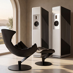 Listening Chair Bruunmunch Lobster Black Powder Coated Base Walnut Veneer Black Semianiline Leather/ Red Vidar