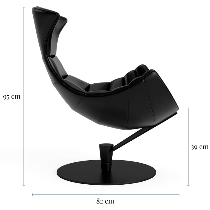 Listening Chair Bruunmunch Lobster Black Powder Coated Base Fully Upholstered Black / Black Vidar - img.11