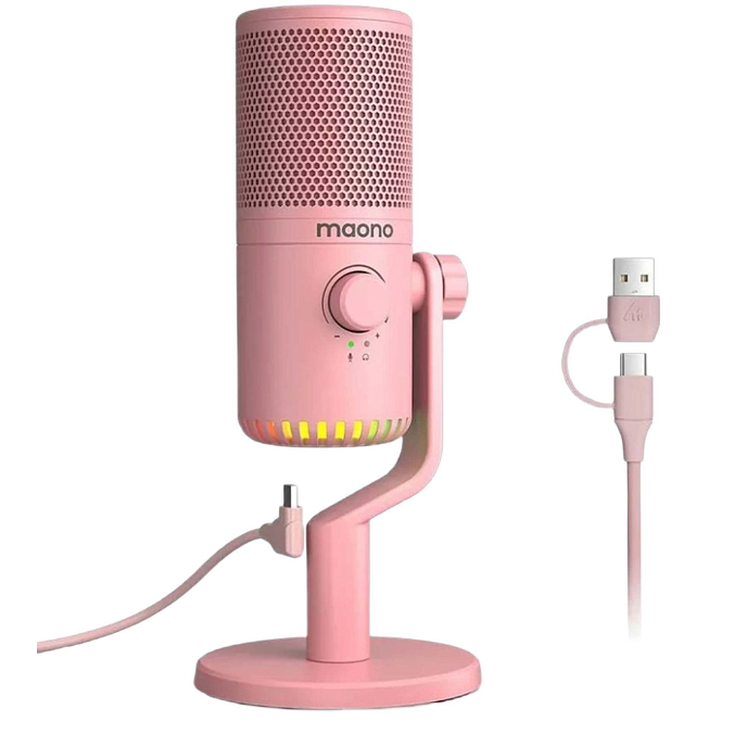 Microphone for streaming and gaming Maono DM30 Pink - img.1