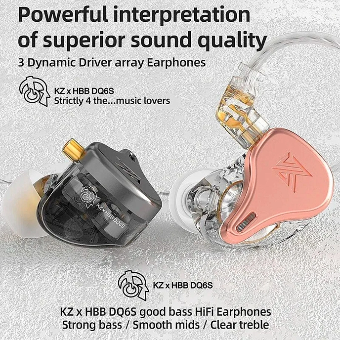 In-ear headphones KZ DQ6S with Mic Gold - img.3